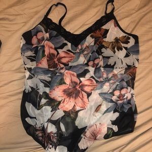 Boohoo floral body suit